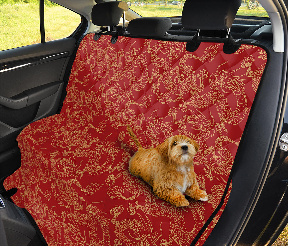 Traditional Chinese Dragon Pattern Print Pet Car Back Seat Cover