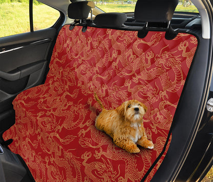 Traditional Chinese Dragon Pattern Print Pet Car Back Seat Cover
