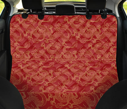 Traditional Chinese Dragon Pattern Print Pet Car Back Seat Cover