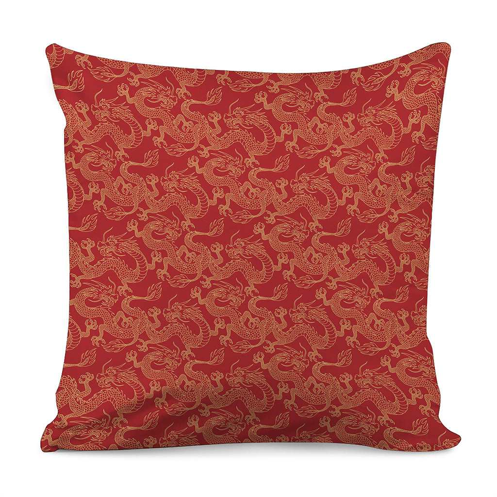Traditional Chinese Dragon Pattern Print Pillow Cover