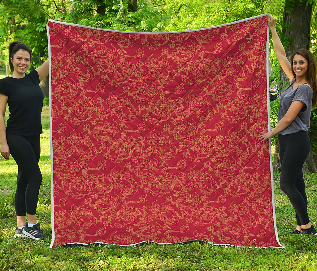 Traditional Chinese Dragon Pattern Print Quilt