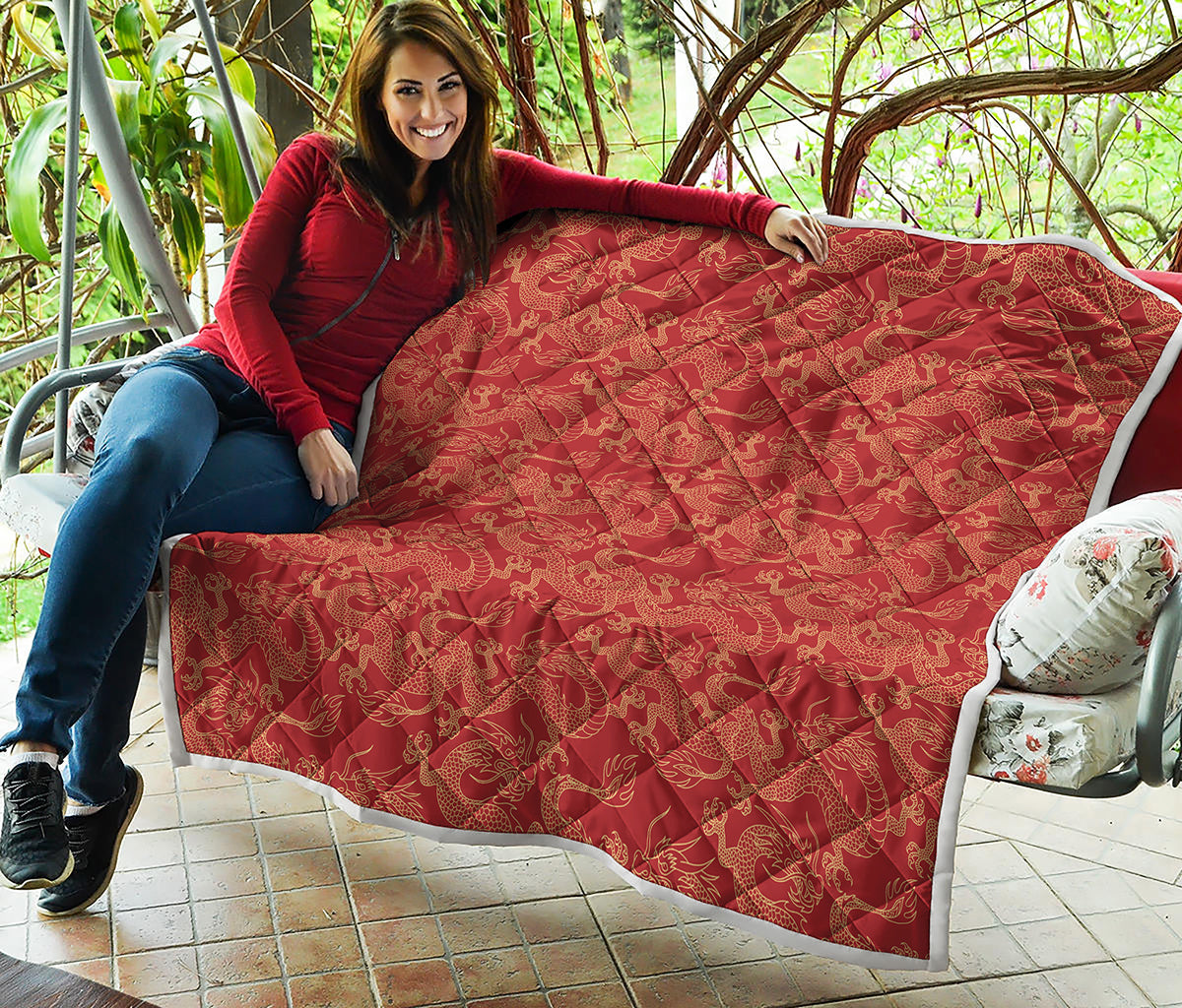 Traditional Chinese Dragon Pattern Print Quilt