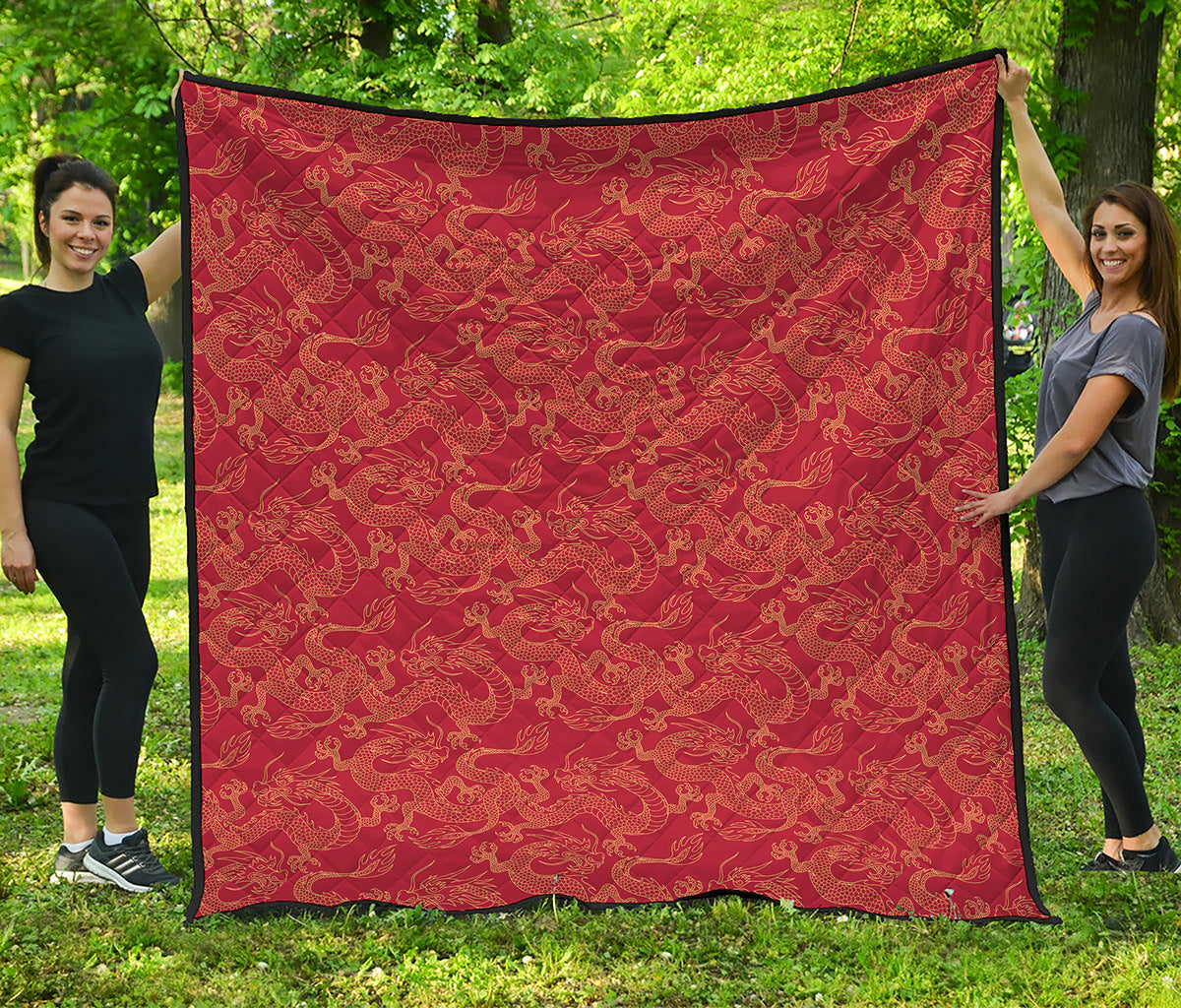 Traditional Chinese Dragon Pattern Print Quilt