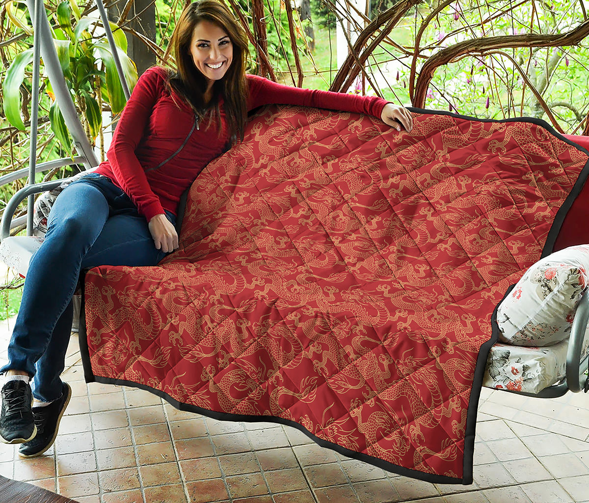 Traditional Chinese Dragon Pattern Print Quilt