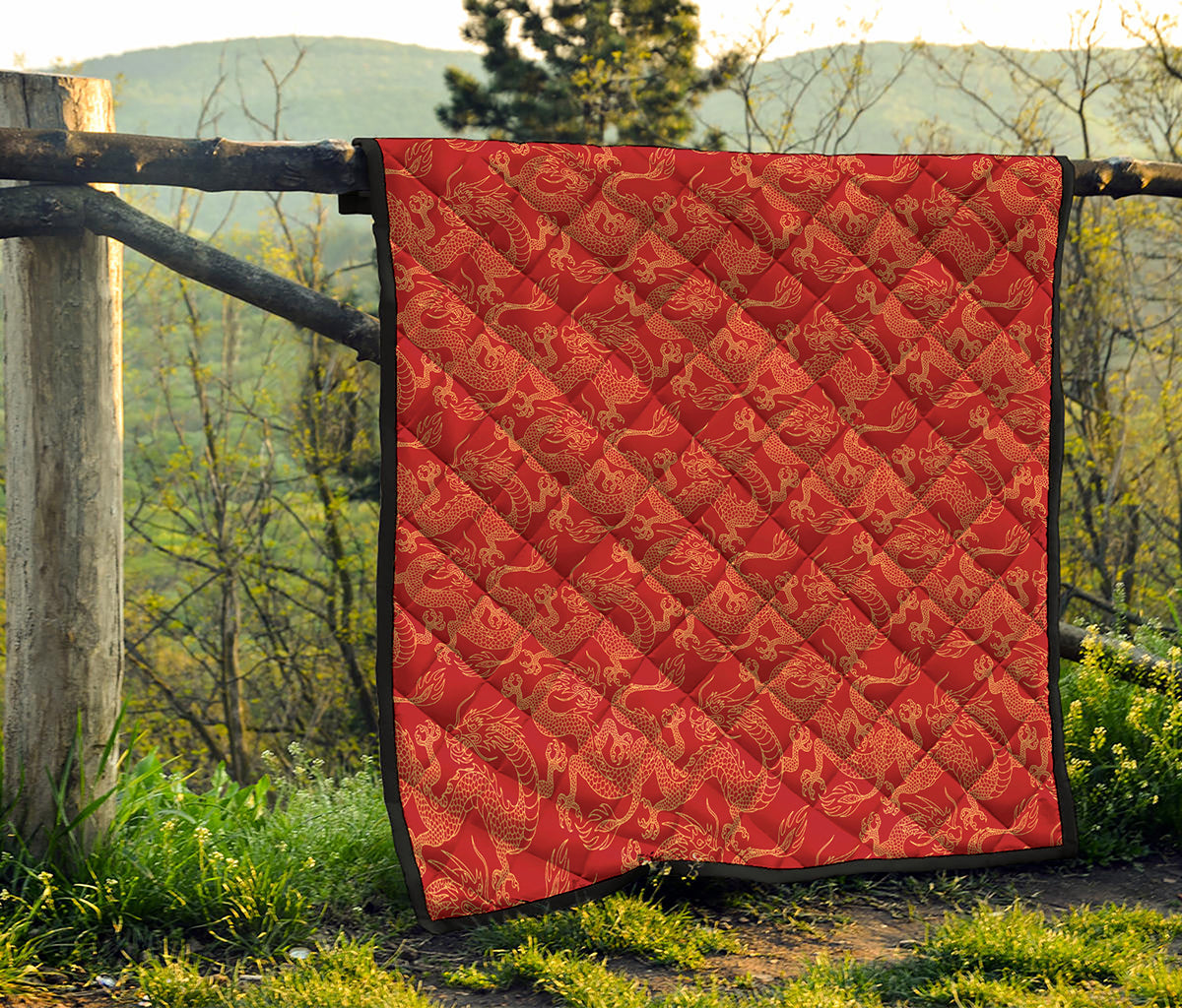 Traditional Chinese Dragon Pattern Print Quilt