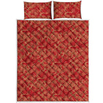 Traditional Chinese Dragon Pattern Print Quilt Bed Set