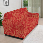 Traditional Chinese Dragon Pattern Print Sofa Cover