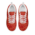 Traditional Chinese Dragon Pattern Print White Sneakers