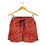 Traditional Chinese Dragon Pattern Print Women's Shorts