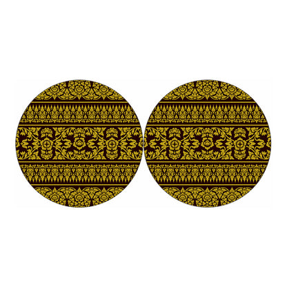Traditional Thai Flower Pattern Print Car Coasters