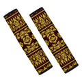 Traditional Thai Flower Pattern Print Car Seat Belt Covers