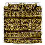 Traditional Thai Flower Pattern Print Duvet Cover Bedding Set