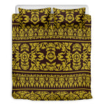 Traditional Thai Flower Pattern Print Duvet Cover Bedding Set