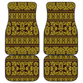 Traditional Thai Flower Pattern Print Front and Back Car Floor Mats
