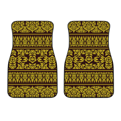 Traditional Thai Flower Pattern Print Front Car Floor Mats