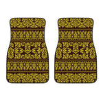 Traditional Thai Flower Pattern Print Front Car Floor Mats