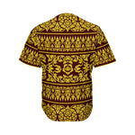 Traditional Thai Flower Pattern Print Men's Baseball Jersey