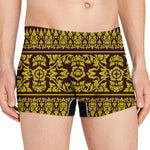 Traditional Thai Flower Pattern Print Men's Boxer Briefs