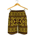 Traditional Thai Flower Pattern Print Men's Shorts