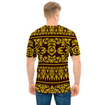 Traditional Thai Flower Pattern Print Men's T-Shirt