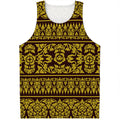 Traditional Thai Flower Pattern Print Men's Tank Top