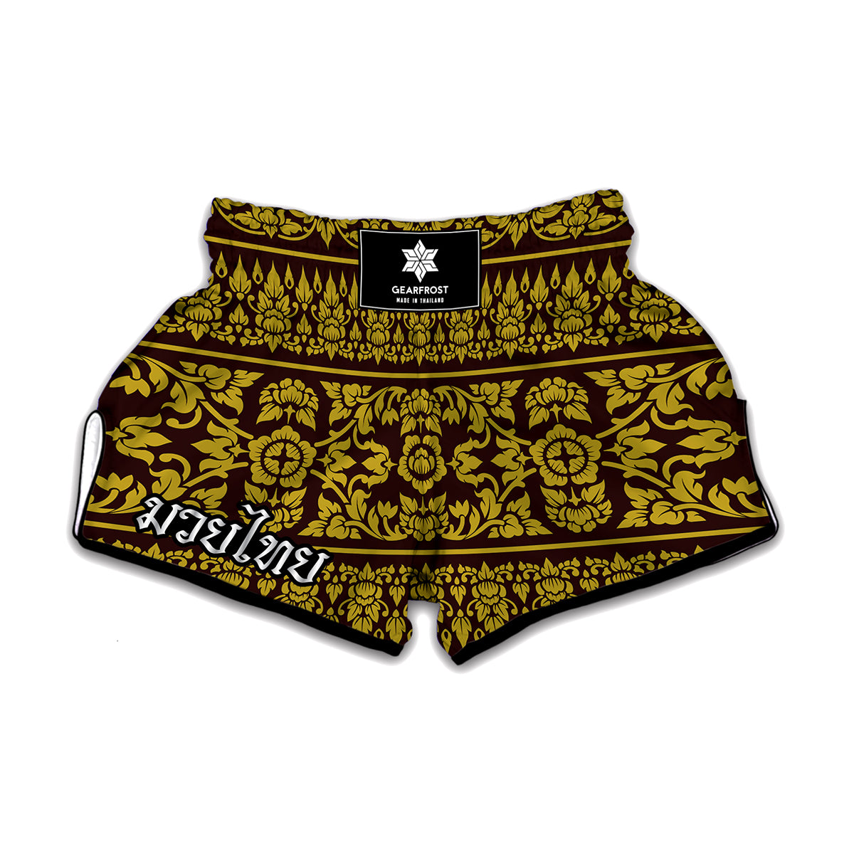 Traditional Thai Flower Pattern Print Muay Thai Boxing Shorts
