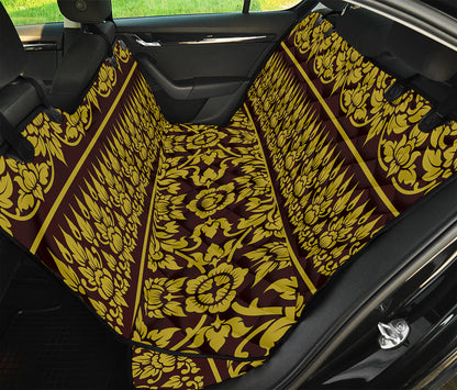 Traditional Thai Flower Pattern Print Pet Car Back Seat Cover