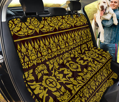 Traditional Thai Flower Pattern Print Pet Car Back Seat Cover