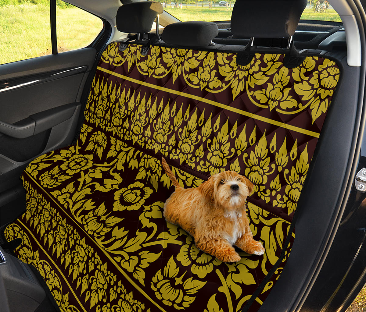 Traditional Thai Flower Pattern Print Pet Car Back Seat Cover