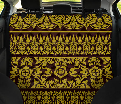 Traditional Thai Flower Pattern Print Pet Car Back Seat Cover