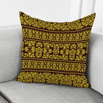 Traditional Thai Flower Pattern Print Pillow Cover