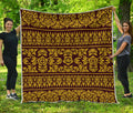Traditional Thai Flower Pattern Print Quilt