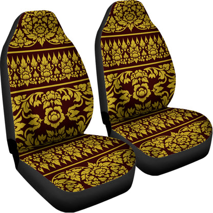 Traditional Thai Flower Pattern Print Universal Fit Car Seat Covers