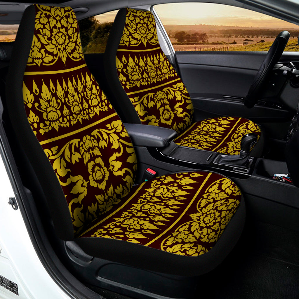 Traditional Thai Flower Pattern Print Universal Fit Car Seat Covers
