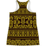 Traditional Thai Flower Pattern Print Women's Racerback Tank Top