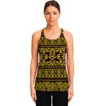 Traditional Thai Flower Pattern Print Women's Racerback Tank Top