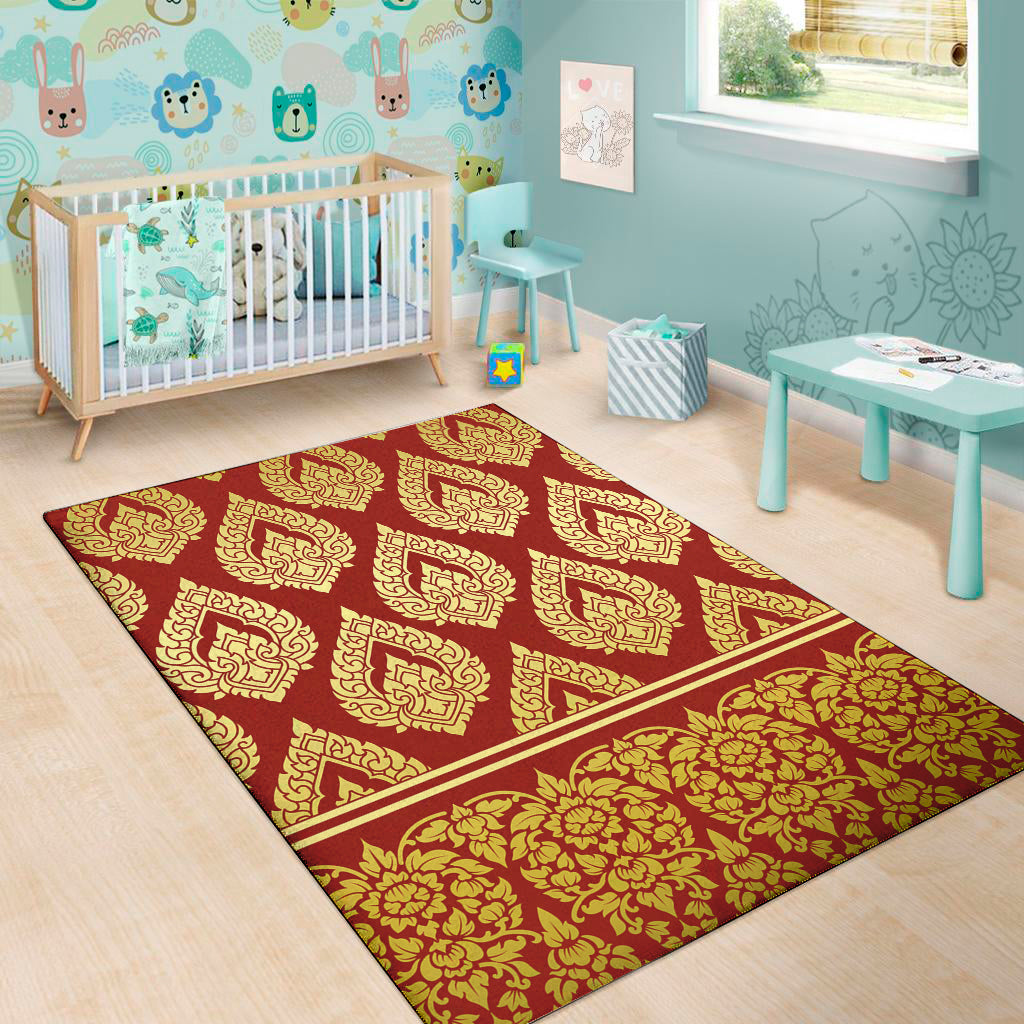 Traditional Thai Pattern Print Area Rug