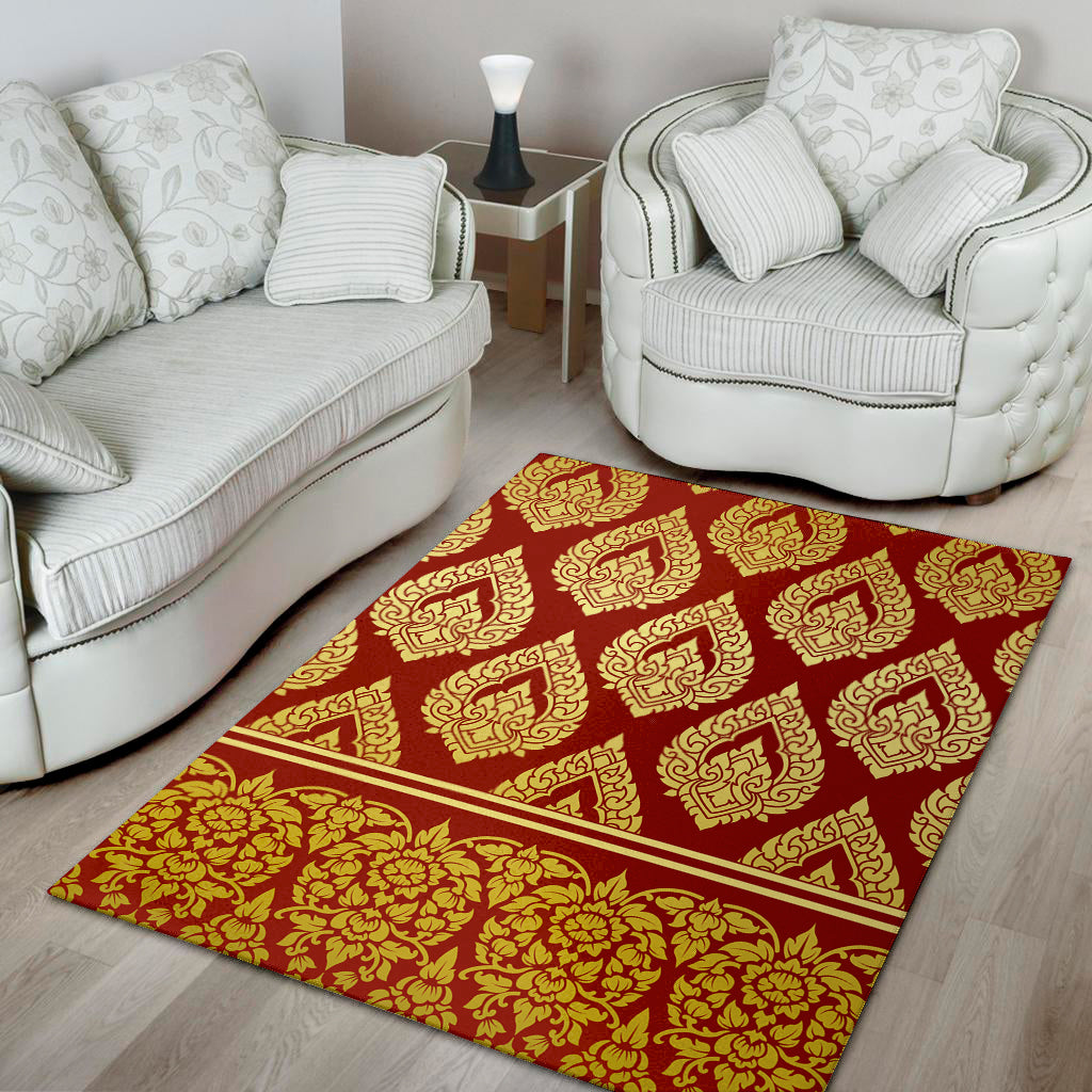 Traditional Thai Pattern Print Area Rug