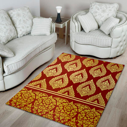 Traditional Thai Pattern Print Area Rug