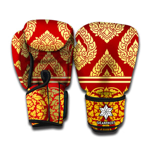 Traditional Thai Pattern Print Boxing Gloves