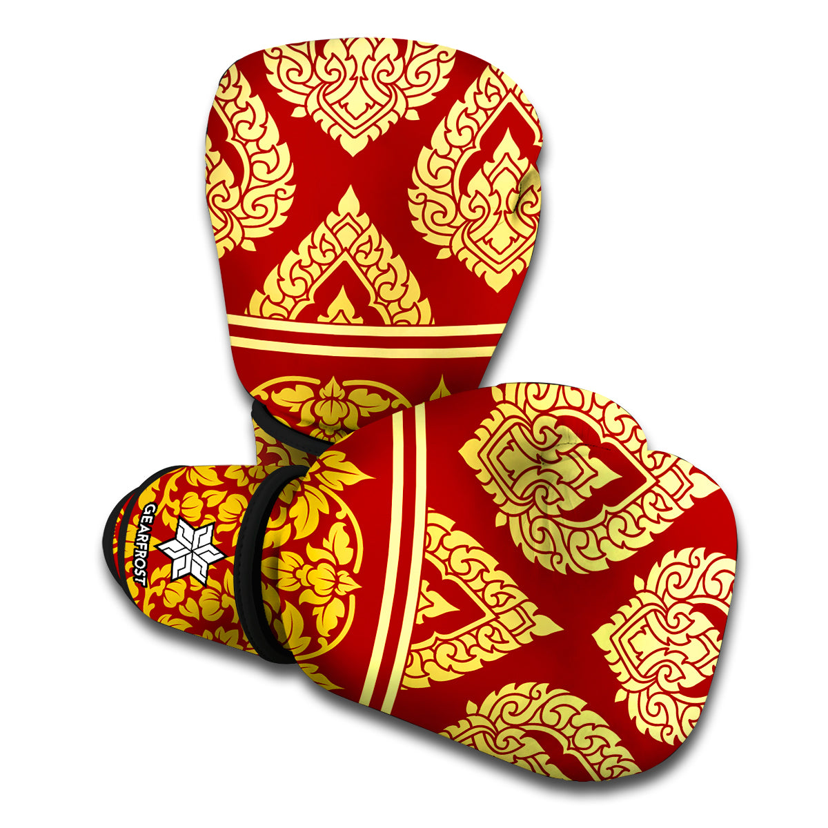 Traditional Thai Pattern Print Boxing Gloves