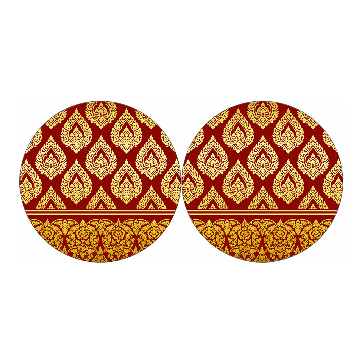 Traditional Thai Pattern Print Car Coasters
