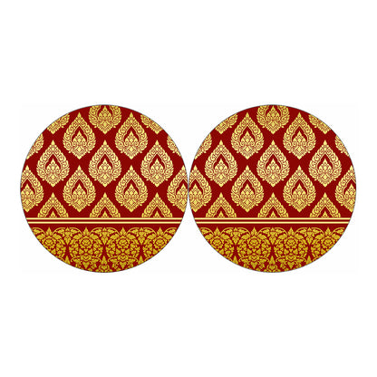 Traditional Thai Pattern Print Car Coasters