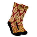 Traditional Thai Pattern Print Crew Socks