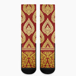 Traditional Thai Pattern Print Crew Socks