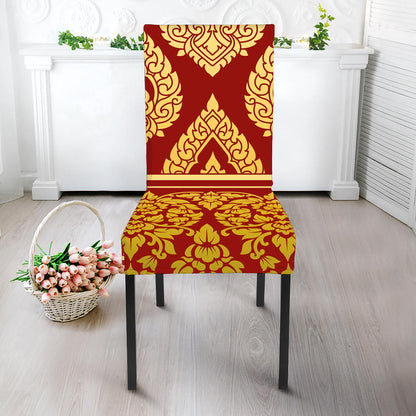 Traditional Thai Pattern Print Dining Chair Slipcover
