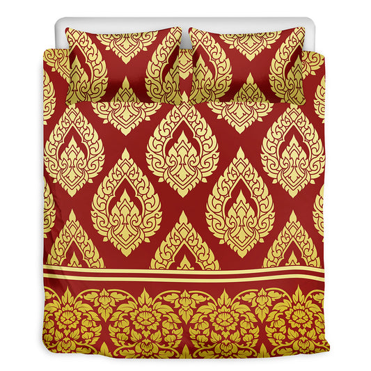 Traditional Thai Pattern Print Duvet Cover Bedding Set
