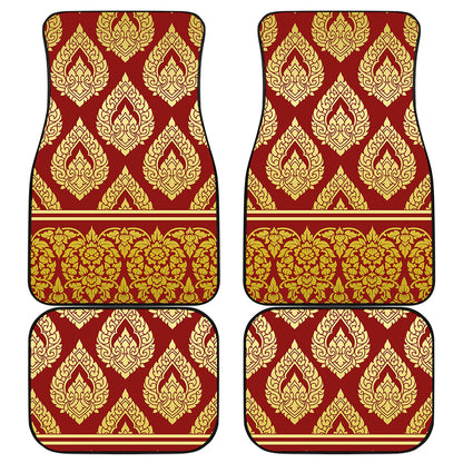 Traditional Thai Pattern Print Front and Back Car Floor Mats