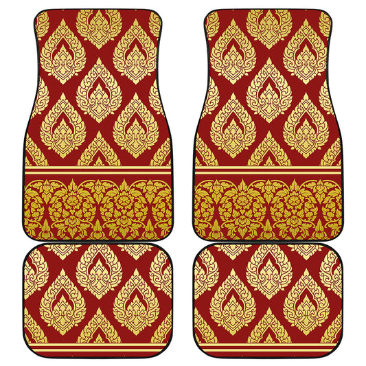Traditional Thai Pattern Print Front and Back Car Floor Mats