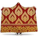 Traditional Thai Pattern Print Hooded Blanket